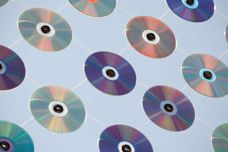 Net of old CDs and DVDsの写真素材