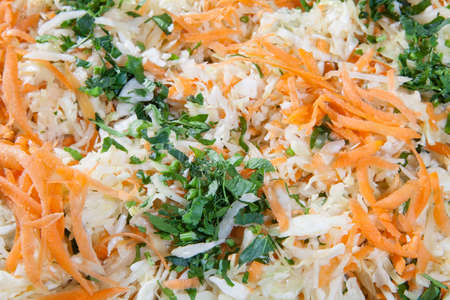 vegetables salad with cabbage and carrotの写真素材