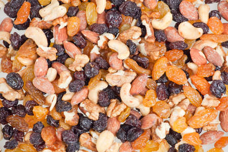 mixed nuts and raisinsの写真素材