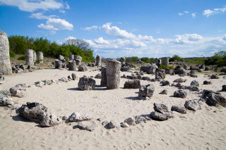 Stone Forest near Varna, Bulgaria, Pobiti kamani, rock phenomenonの写真素材