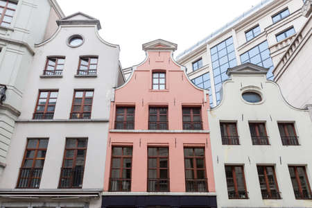 Architectural details of old houses in Brussels, Belgium.のeditorial素材