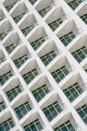 modern building facade, balconies