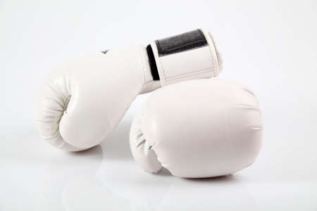 White boxing glovesの写真素材