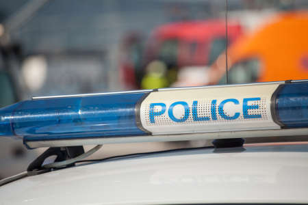 police car sign. siren lightの写真素材