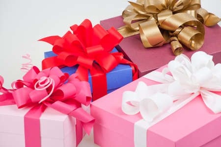 Closeup of colorful gifts box