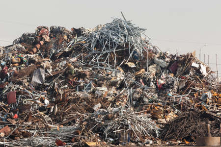Heap of scrap metal ready for recycling. Junkyardの写真素材