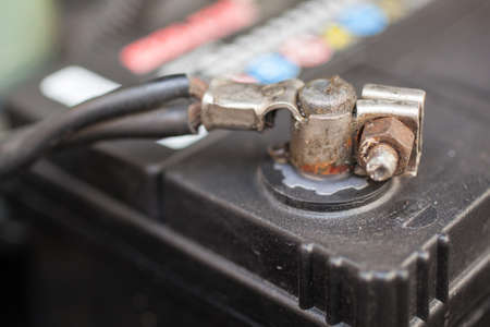 car battery negative polarityの写真素材