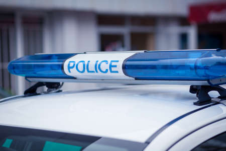 police car sign. siren lightの写真素材
