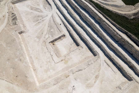 Aerial view of opencast mining quarry. Stone quarryの写真素材
