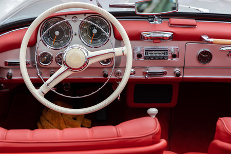 Interior of a classic vintage car