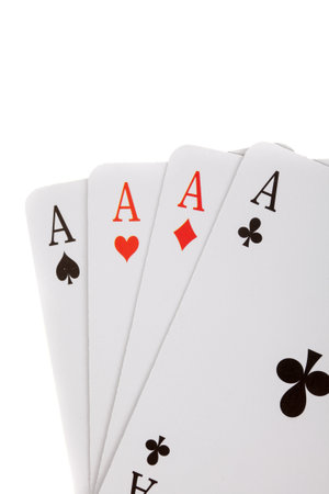 Four Aces, playing cards, isolated on whiteの写真素材