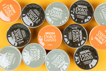VARNA, BULGARIA - SEPTEMBER 8, 2021: Nescafe Dolce Gusto coffee capsules.のeditorial素材