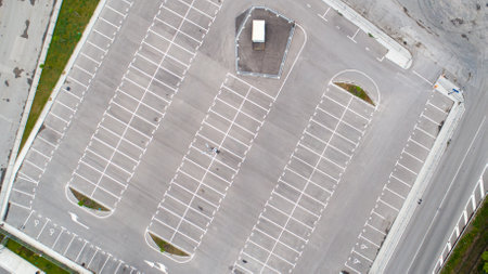Top down view empty parking lots.の写真素材
