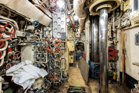 Interior of old abandoned Russian Soviet submarine