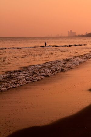 Alone on the beachの写真素材