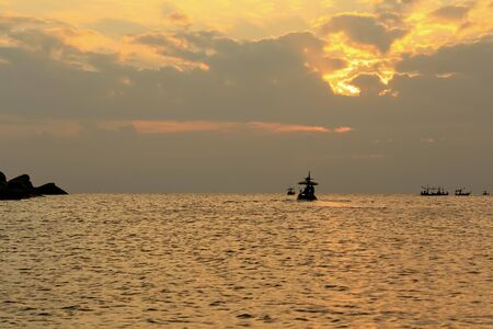 Fishing boat in thai sea, Thailandの写真素材