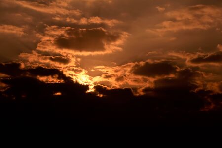 Dark of the red skyの写真素材