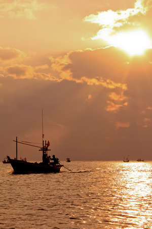 Fishing boat in thai sea, Thailandの写真素材
