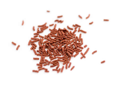 Bloodworm fish food against a white backgroundの写真素材