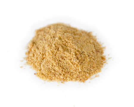 Ground flaxseed powder in a pileの写真素材