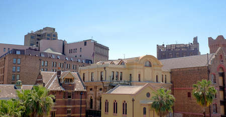 Panoramic view of old Sydney near downtown harbour and the Rocksの写真素材