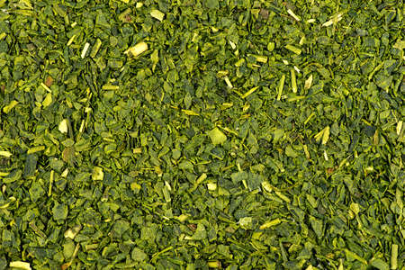 Macro of dried green tea background textureの写真素材