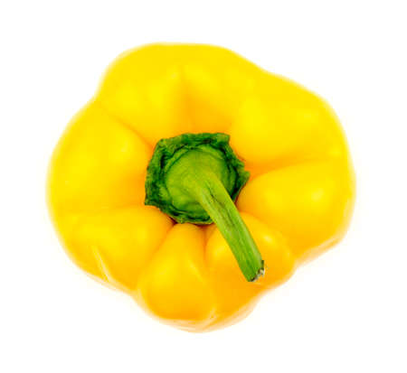 Top view of bright yellow capsicumの写真素材