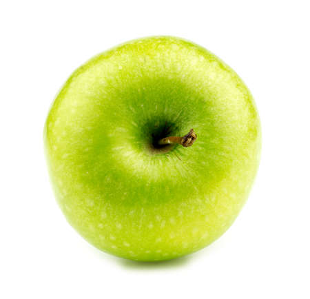 Granny smith apple lying on its sideの写真素材