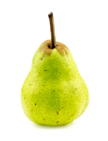 Green pear isolated on whiteの写真素材