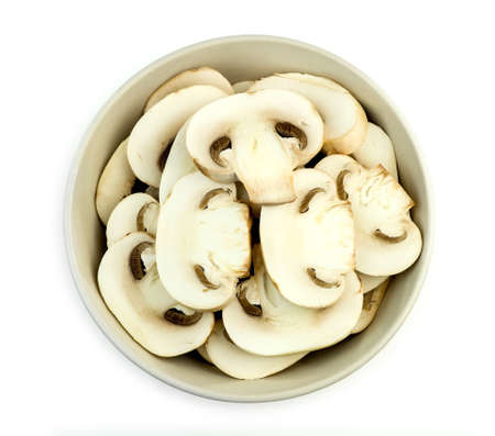Macro of sliced mushroomsの写真素材