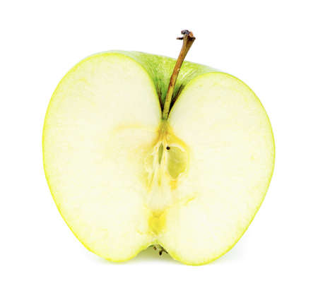 Front inside view of tasty juicy appleの写真素材