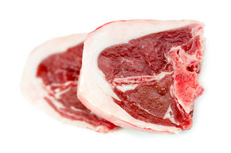 Uncooked red meat isolated lambの写真素材