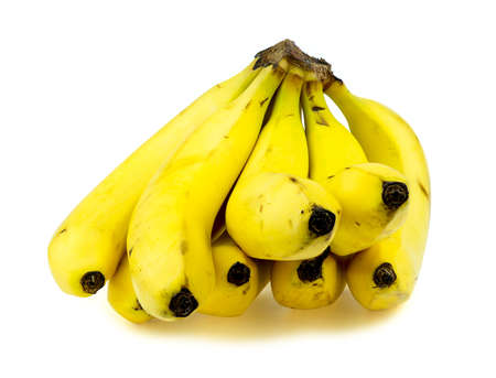 Front view of ripe yellow bananasの写真素材