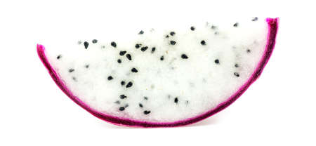 Macro closeup of slice of dragon fruitの写真素材