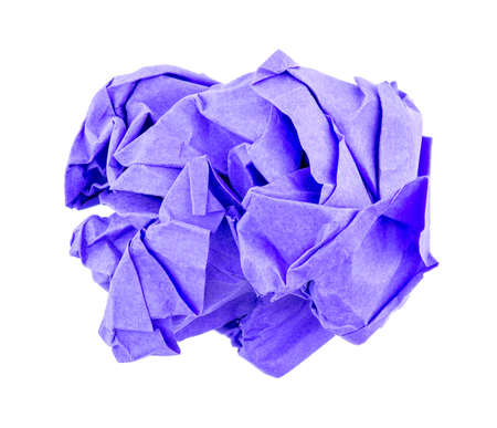 Crumbled ball of purple recycled paperの写真素材