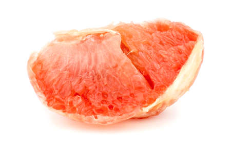 Macro closeup of juicy ripe slice of grapefruitの写真素材