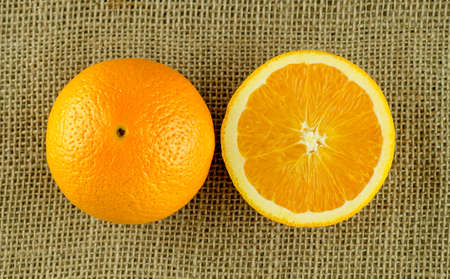 Aerial of vibrant ripe oranges