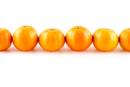Line up of oranges with different shapesの写真素材