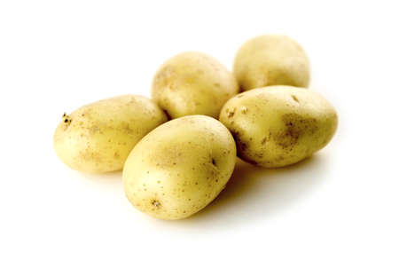 High carb diet potatoes isolated against white backgroundの写真素材