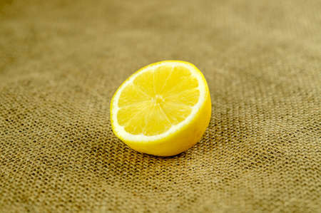 Lemon half ready for juicingの写真素材