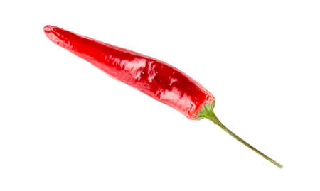 Hot and spicy chili pepper on white backgroundの写真素材