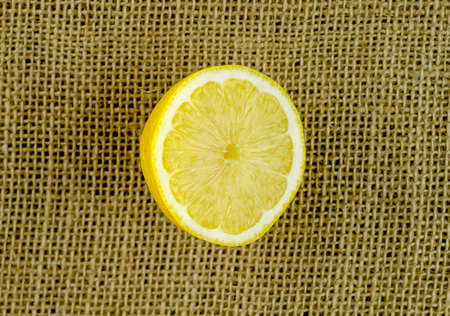 Small half section of lemonの写真素材