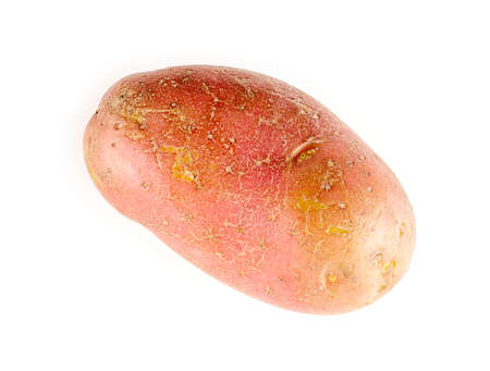 Pink potato isolated on whiteの写真素材