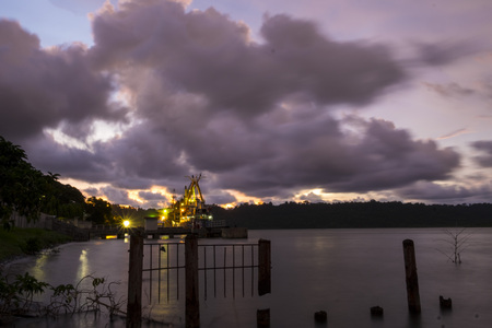 a beautiful night at the pierの写真素材