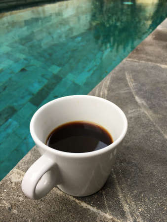 Morning coffee by the pool