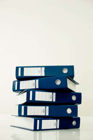 Stack of blue foldersの写真素材