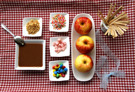 Sugary Red and Sweet Apples candyの写真素材