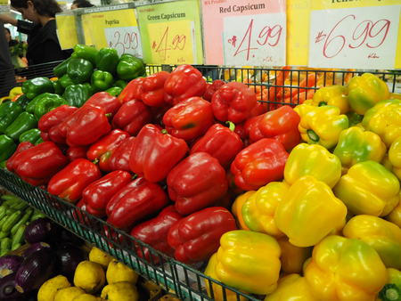 Capsicum sweet peppers, Chilli vegetableの写真素材