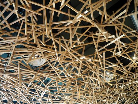 Abstract of round wood stick isolatedの写真素材