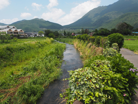 Panorama in Yufuin Town FUKUOKA ,JAPANの写真素材